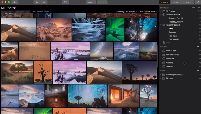 Organized Photography Thumbnails