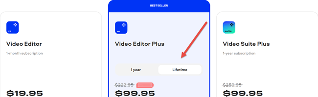 Lifetime Pricing for Movavi Video Editor Plus