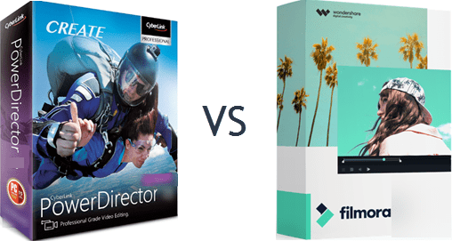 CyberLink PowerDirector vs. Filmora X and Pro (2023) for PC