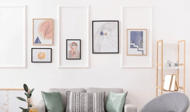 Wall Prints in a Spacious Living Room