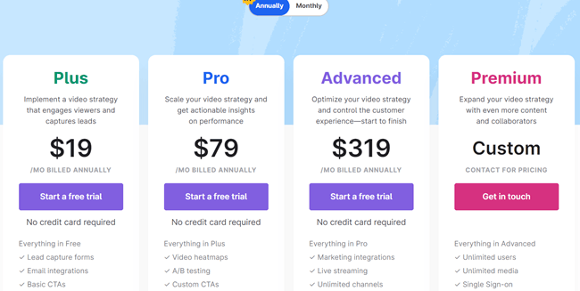 Wistia Annual Pricing