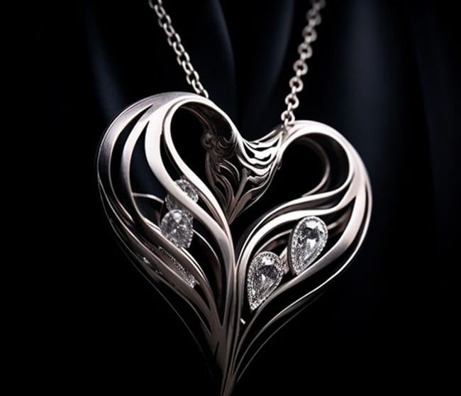 Delicately Engraved Heartfelt Compliments on Intertwined Hearts