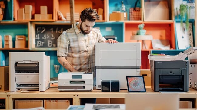 A Small Business Owner Comparing Different DTF Printers